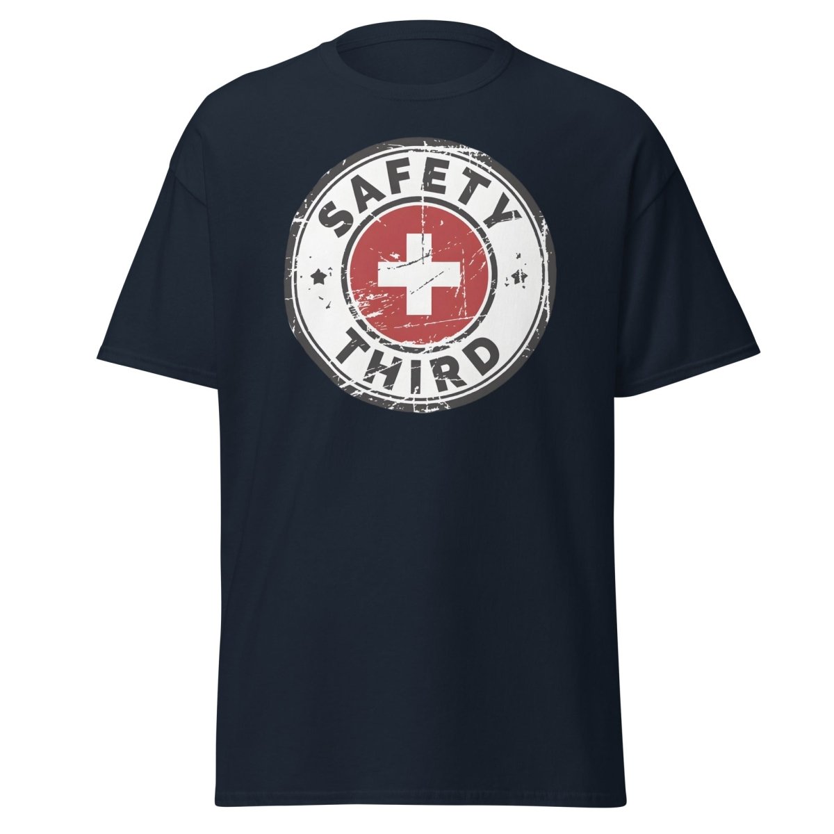 Safety Third T-Shirt - Funny Safety First Parody Tee - Navy - TeeRipple