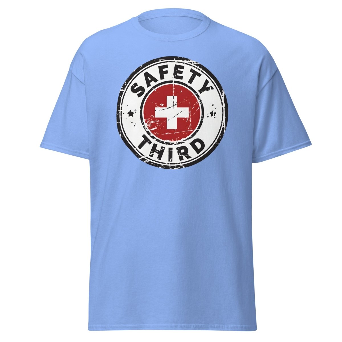 Safety Third T-Shirt - Funny Safety First Parody Tee - Carolina Blue - TeeRipple