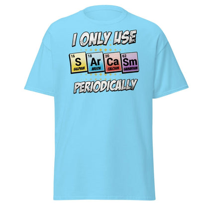 Sarcasm Periodic Table T-Shirt - Funny Science Humor Tee - Sky - TeeRipple