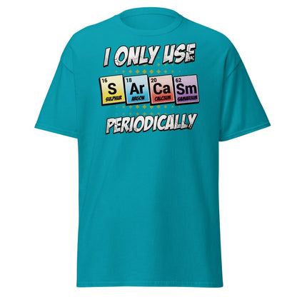 Sarcasm Periodic Table T-Shirt - Funny Science Humor Tee - Tropical Blue - TeeRipple