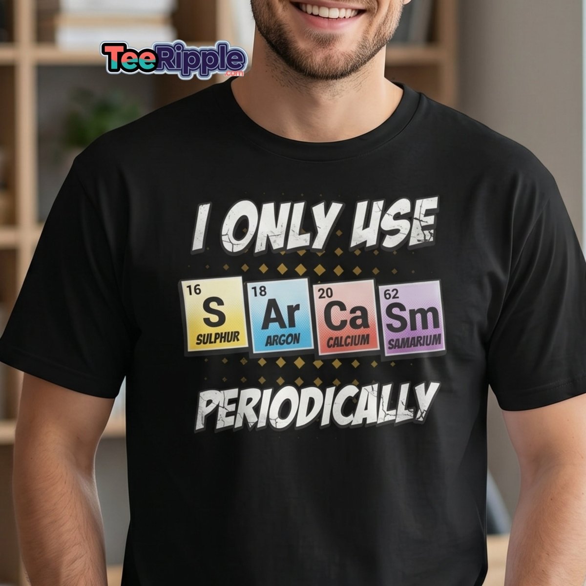 Sarcasm Periodic Table T-Shirt - Funny Science Humor Tee - Maroon - TeeRipple
