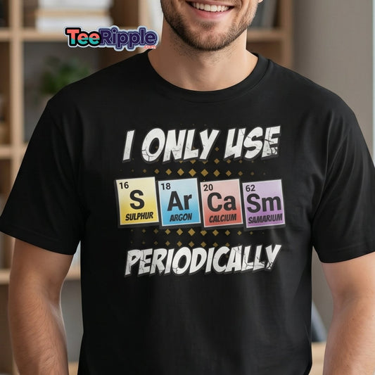 Sarcasm Periodic Table T-Shirt - Funny Science Humor Tee - Maroon - TeeRipple