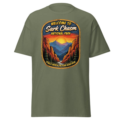 Sark Chasm National Park Sarcasm Funny T-Shirt - Military Green - TeeRipple