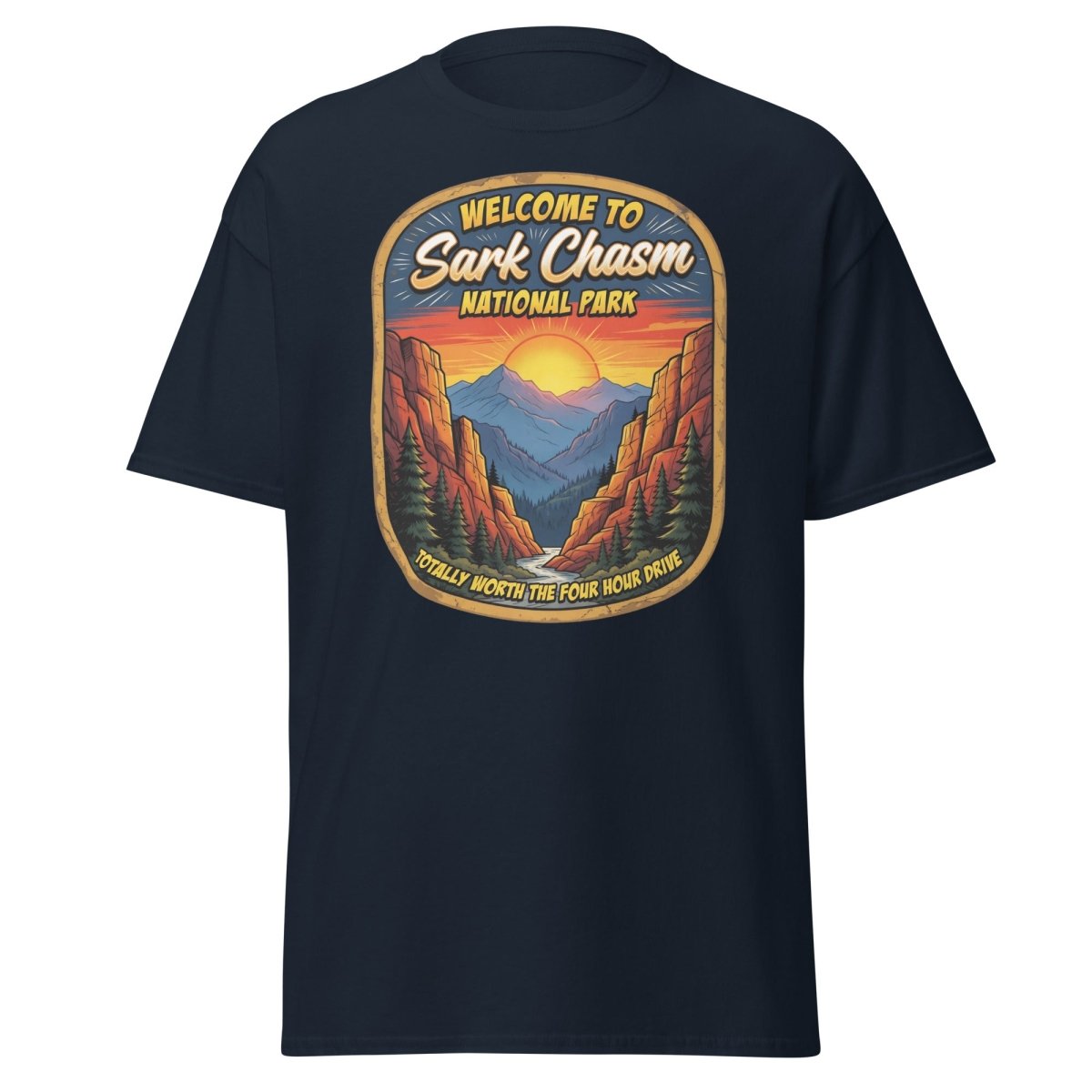 Sark Chasm National Park Sarcasm Funny T-Shirt - Navy - TeeRipple