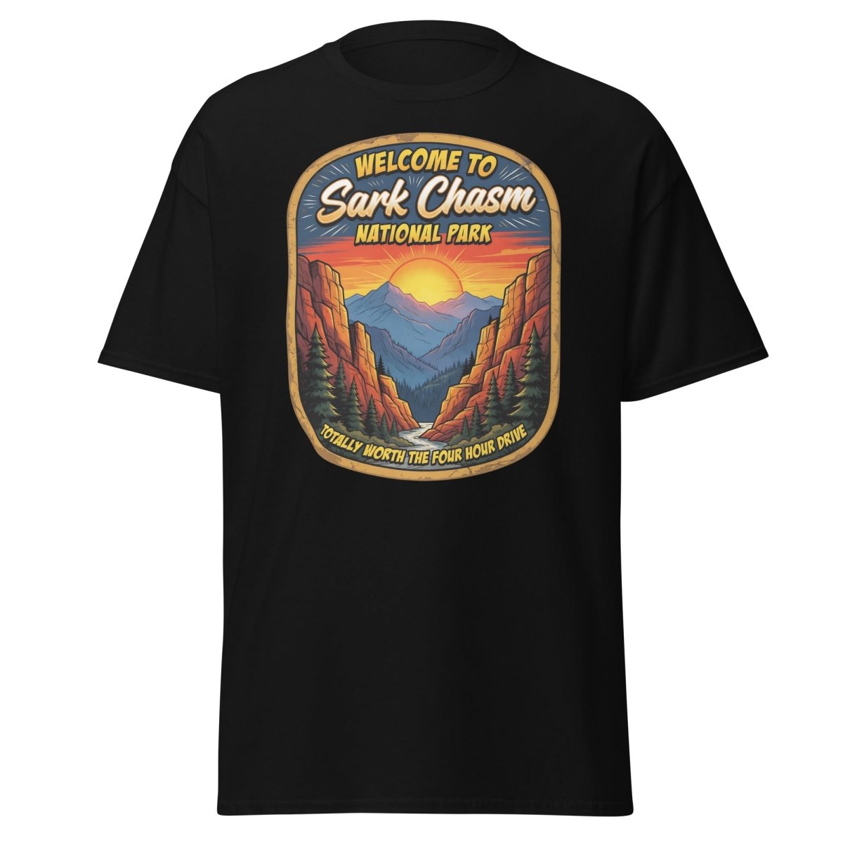Sark Chasm National Park Sarcasm Funny T-Shirt - Black - TeeRipple