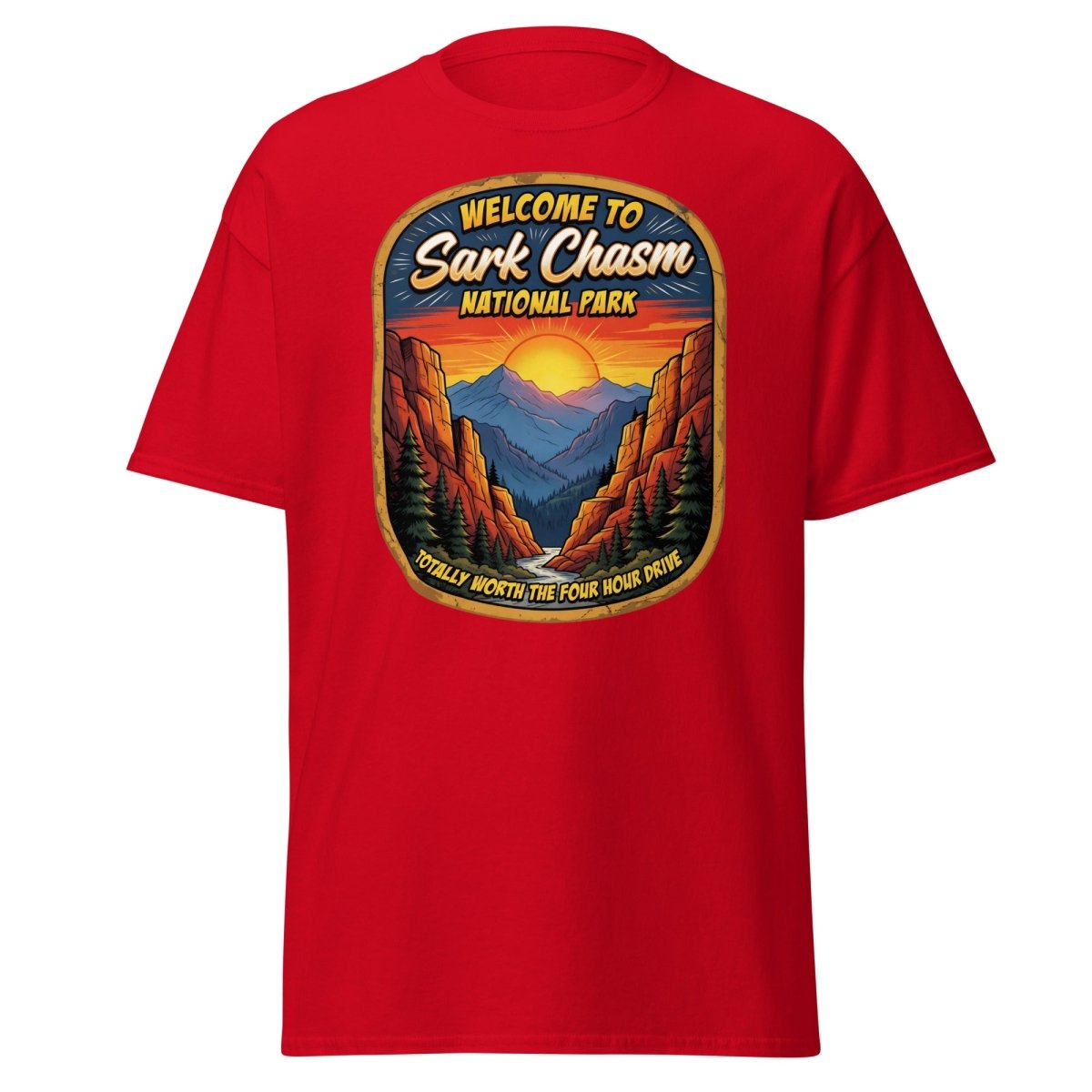 Sark Chasm National Park Sarcasm Funny T-Shirt - Red - TeeRipple