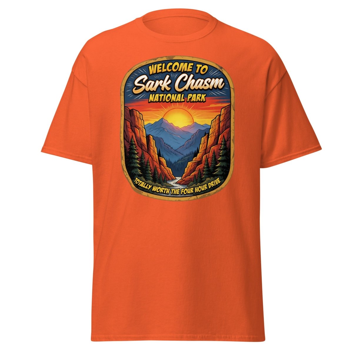 Sark Chasm National Park Sarcasm Funny T-Shirt - Orange - TeeRipple