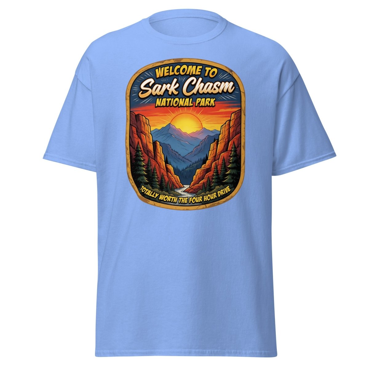 Sark Chasm National Park Sarcasm Funny T-Shirt - Carolina Blue - TeeRipple