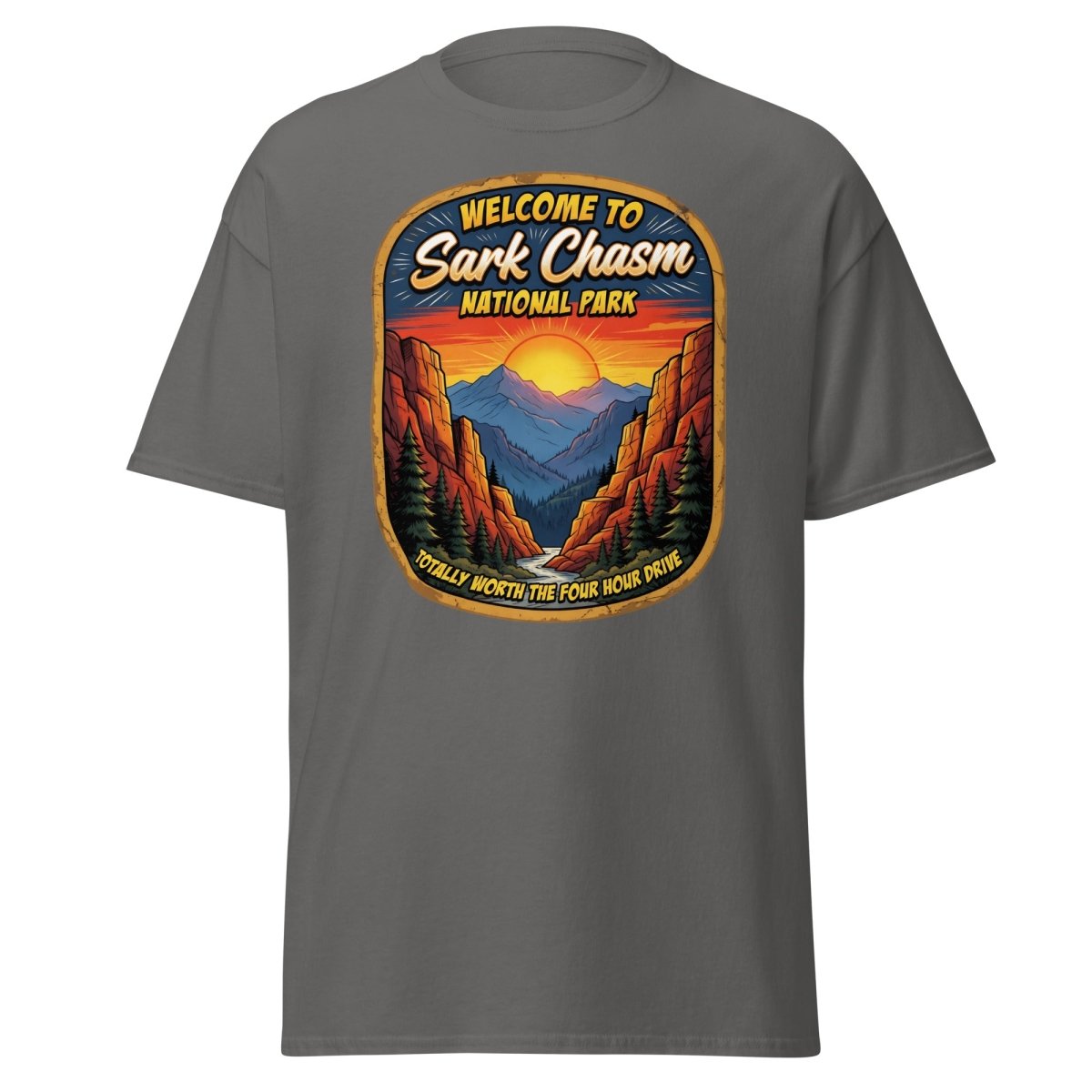 Sark Chasm National Park Sarcasm Funny T-Shirt - Charcoal - TeeRipple