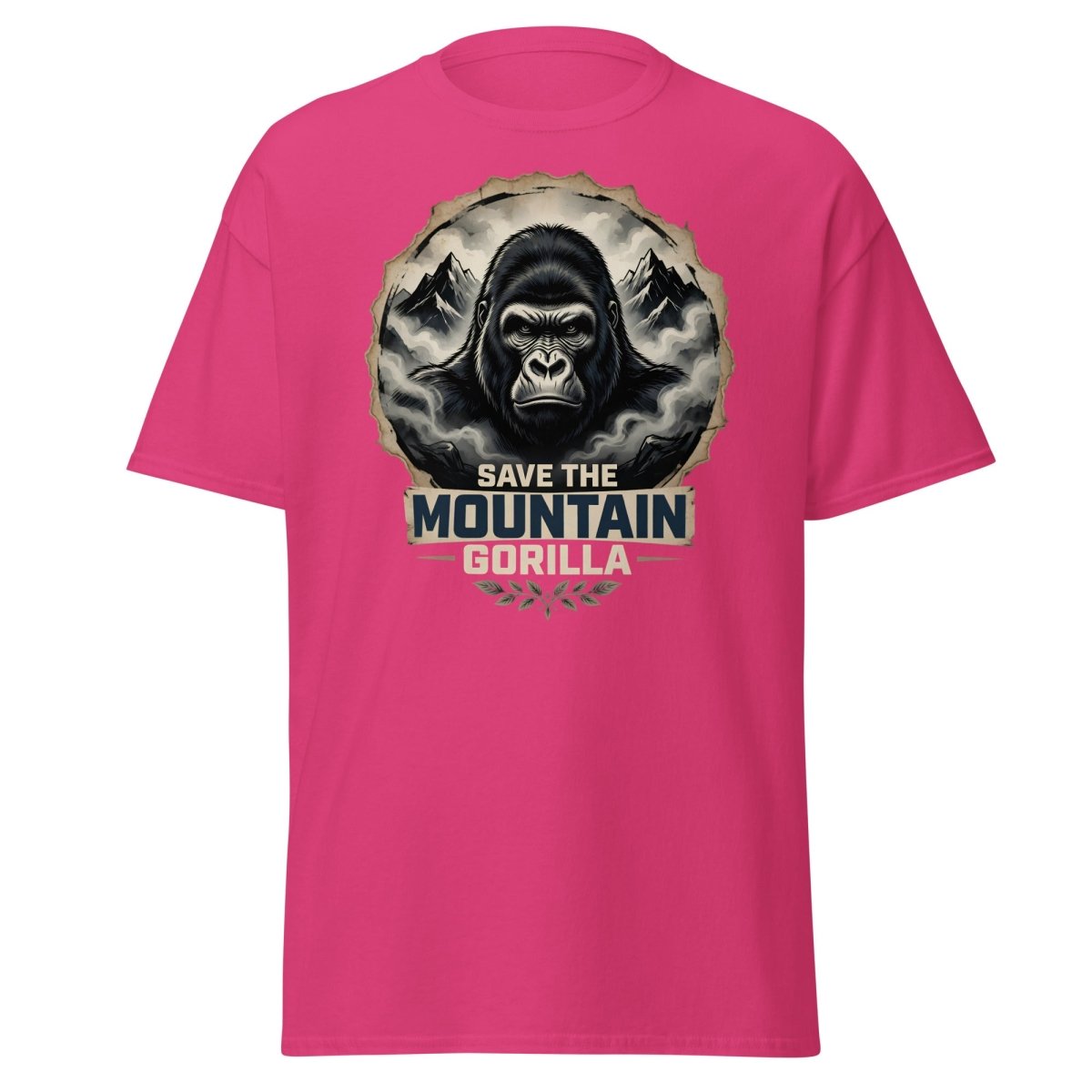 Save the Mountain Gorilla T-Shirt | Wildlife Conservation Tee - Heliconia - TeeRipple