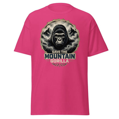 Save the Mountain Gorilla T-Shirt | Wildlife Conservation Tee - Heliconia - TeeRipple