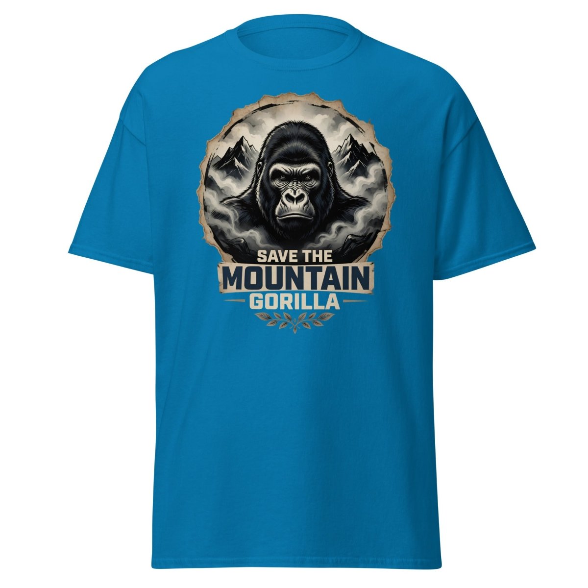 Save the Mountain Gorilla T-Shirt | Wildlife Conservation Tee - Sapphire - TeeRipple