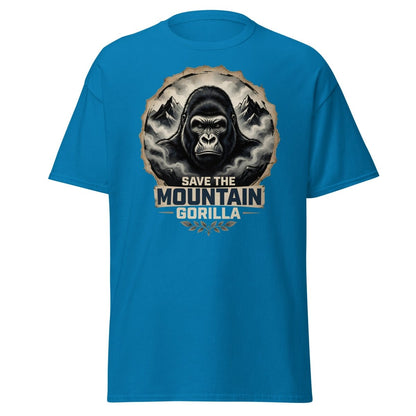 Save the Mountain Gorilla T-Shirt | Wildlife Conservation Tee - Sapphire - TeeRipple