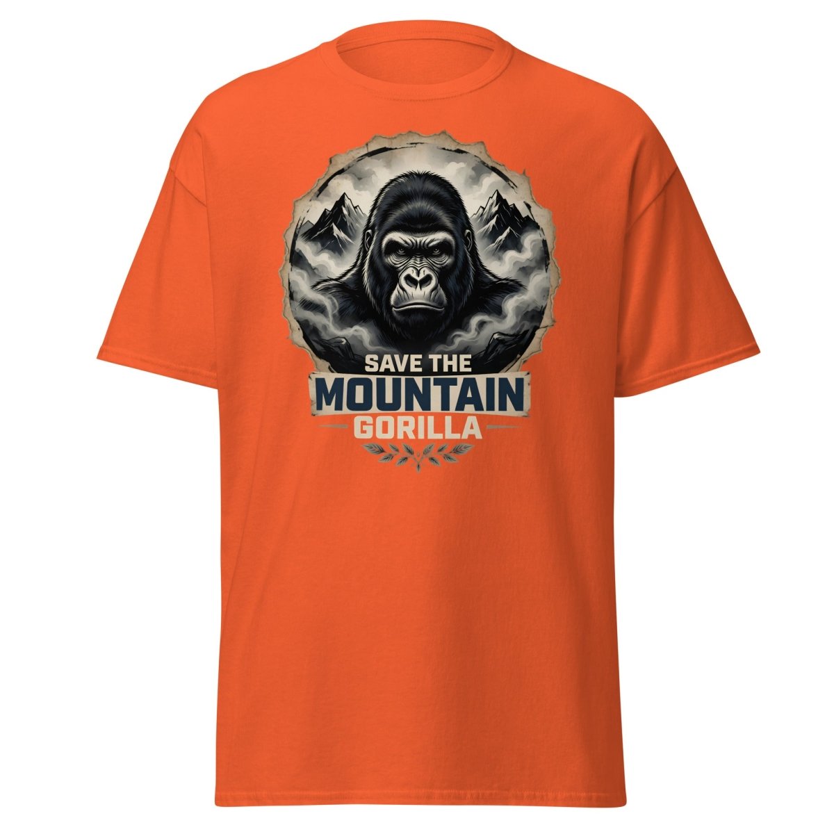 Save the Mountain Gorilla T-Shirt | Wildlife Conservation Tee - Orange - TeeRipple