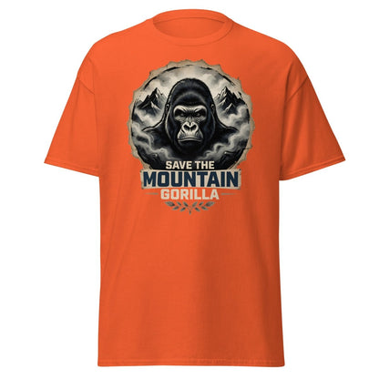 Save the Mountain Gorilla T-Shirt | Wildlife Conservation Tee - Orange - TeeRipple