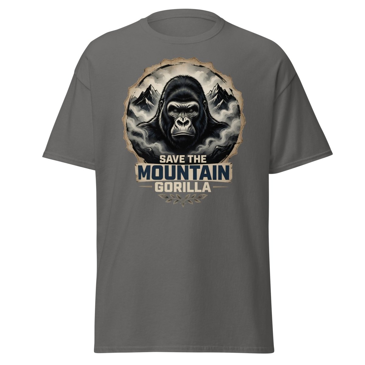 Save the Mountain Gorilla T-Shirt | Wildlife Conservation Tee - Charcoal - TeeRipple