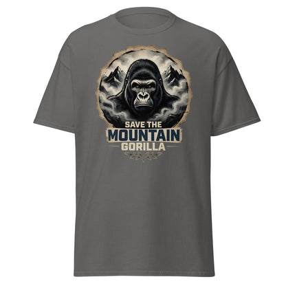Save the Mountain Gorilla T-Shirt | Wildlife Conservation Tee - Charcoal - TeeRipple