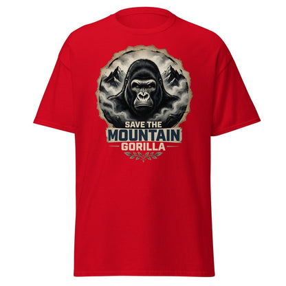 Save the Mountain Gorilla T-Shirt | Wildlife Conservation Tee - Red - TeeRipple