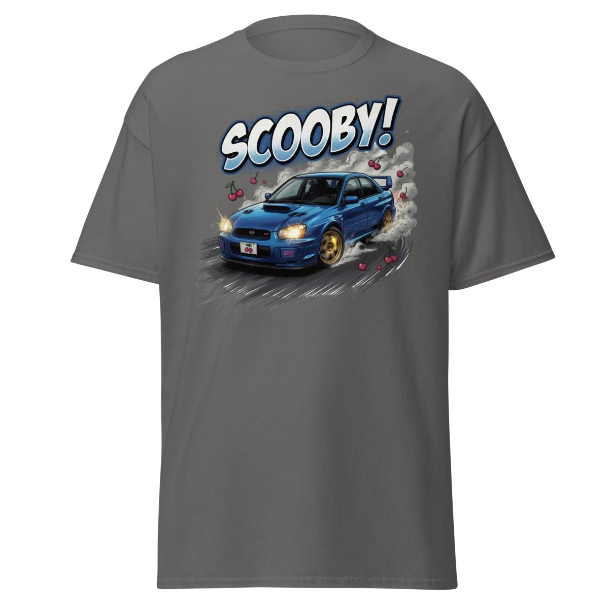 Scooby! Subaru WRX STI Drift T-Shirt – JDM Cherry Bomb Tee - Charcoal - TeeRipple