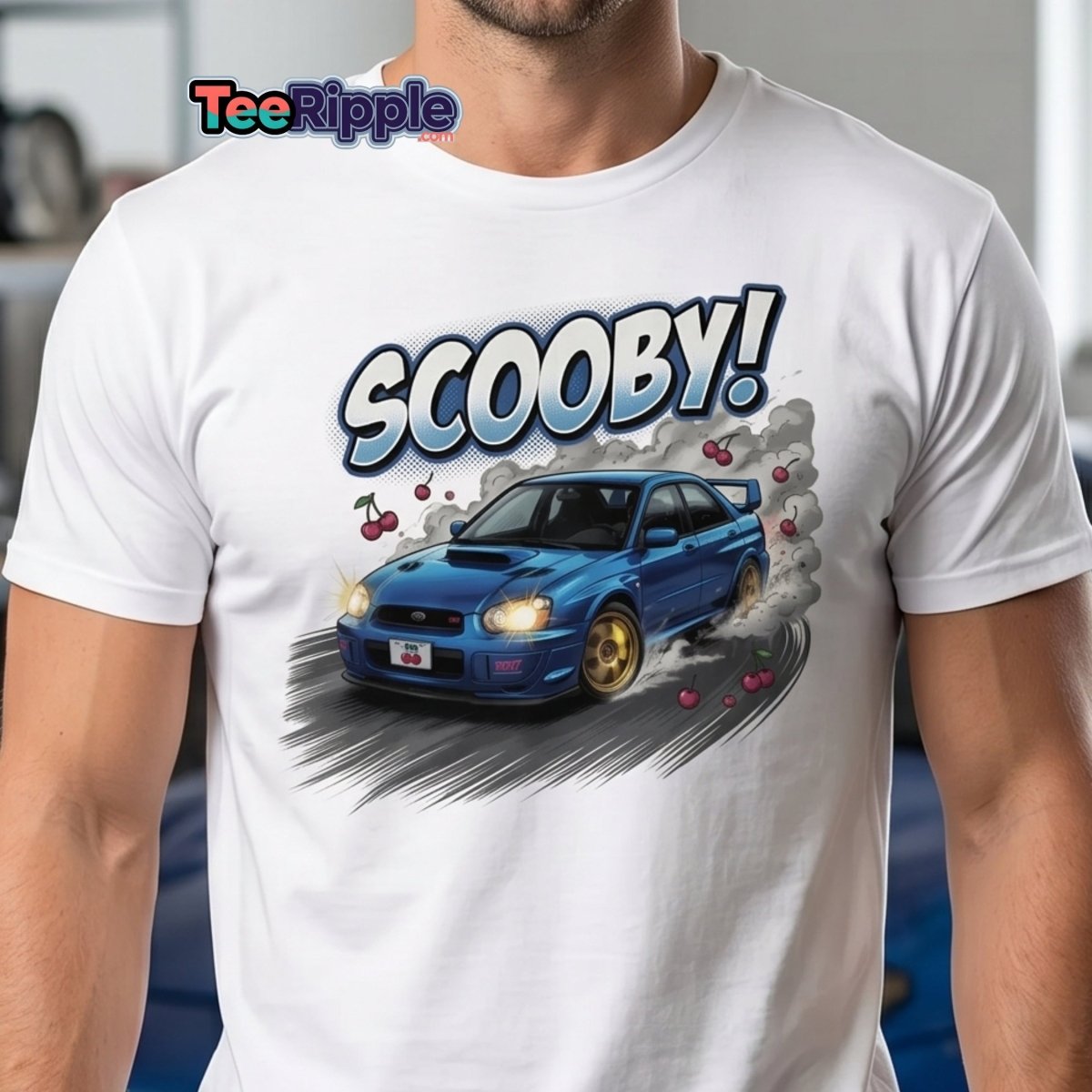 Scooby! Subaru WRX STI Drift T-Shirt – JDM Cherry Bomb Tee - Maroon - TeeRipple