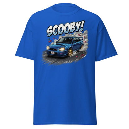Scooby! Subaru WRX STI Drift T-Shirt – JDM Cherry Bomb Tee - Royal - TeeRipple