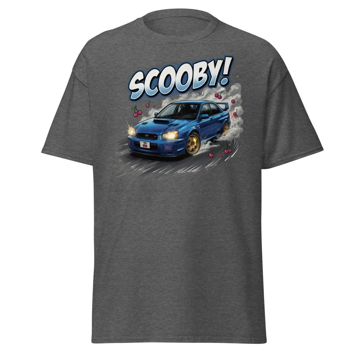 Scooby! Subaru WRX STI Drift T-Shirt – JDM Cherry Bomb Tee - Dark Heather - TeeRipple