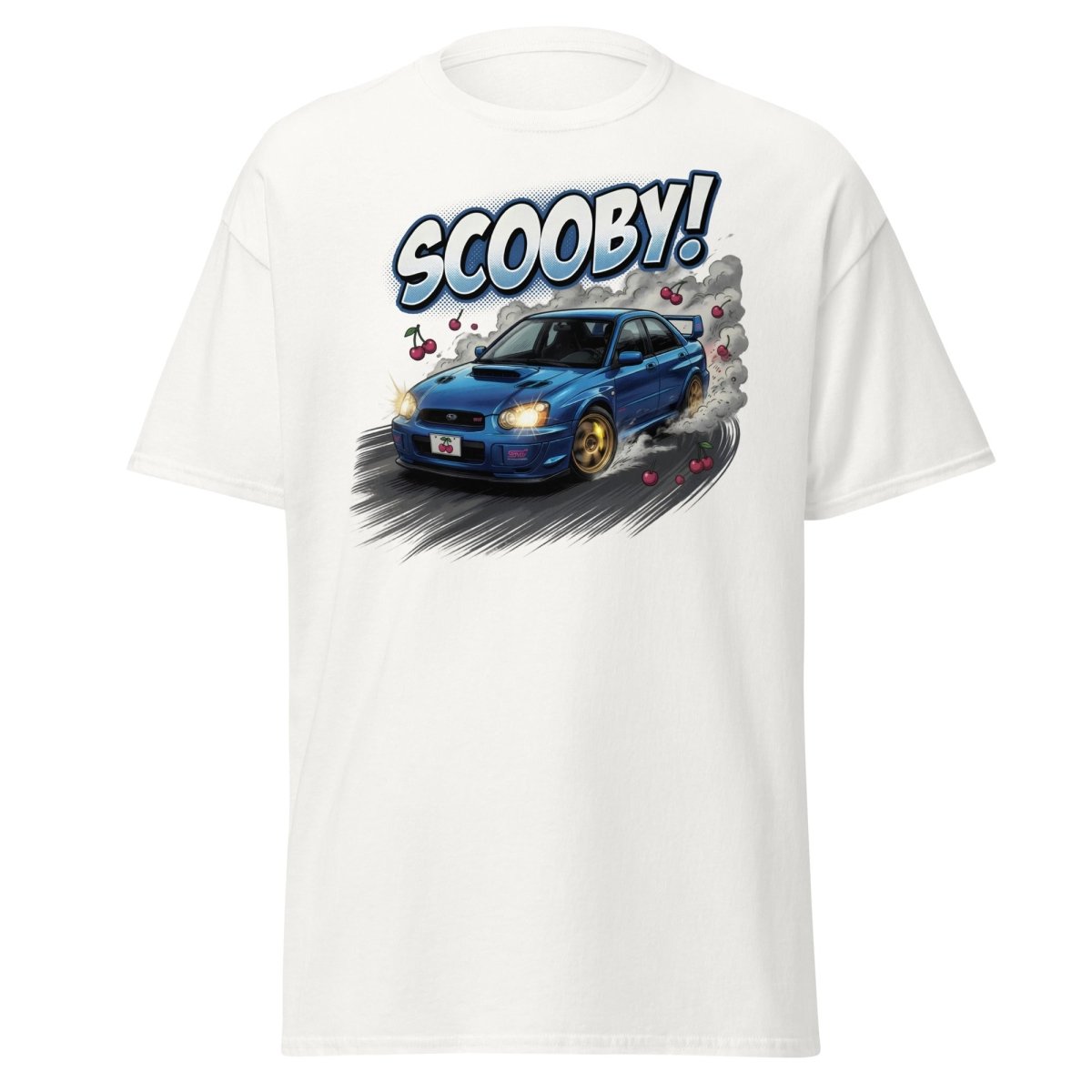 Scooby! Subaru WRX STI Drift T-Shirt – JDM Cherry Bomb Tee - White - TeeRipple