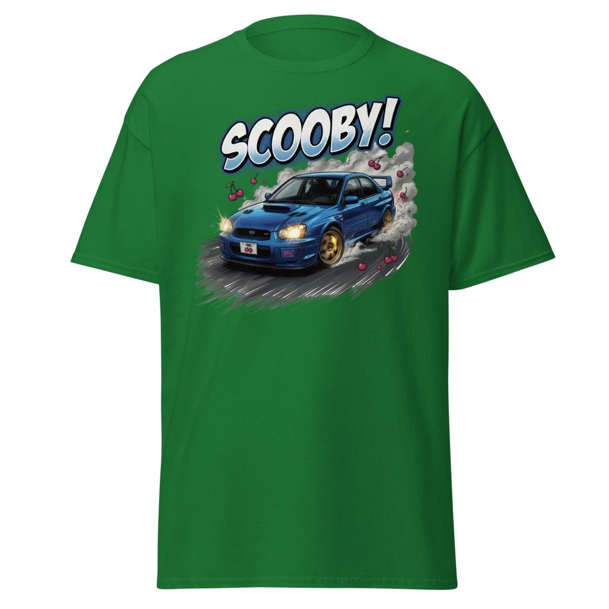 Scooby! Subaru WRX STI Drift T-Shirt – JDM Cherry Bomb Tee - Turf Green - TeeRipple