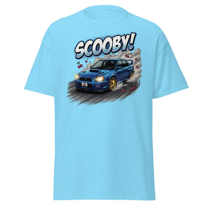 Scooby! Subaru WRX STI Drift T-Shirt – JDM Cherry Bomb Tee - Sky - TeeRipple