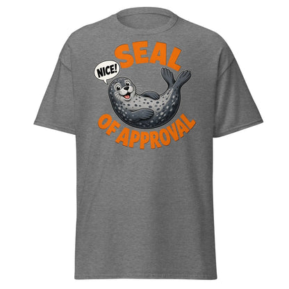 Seal of Approval Funny T-Shirt | Cute Cartoon Seal Tee - Graphite Heather - TeeRipple