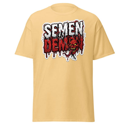 Semen Demon Funny Devil T-Shirt | Adult Humor Tee - Yellow Haze - TeeRipple