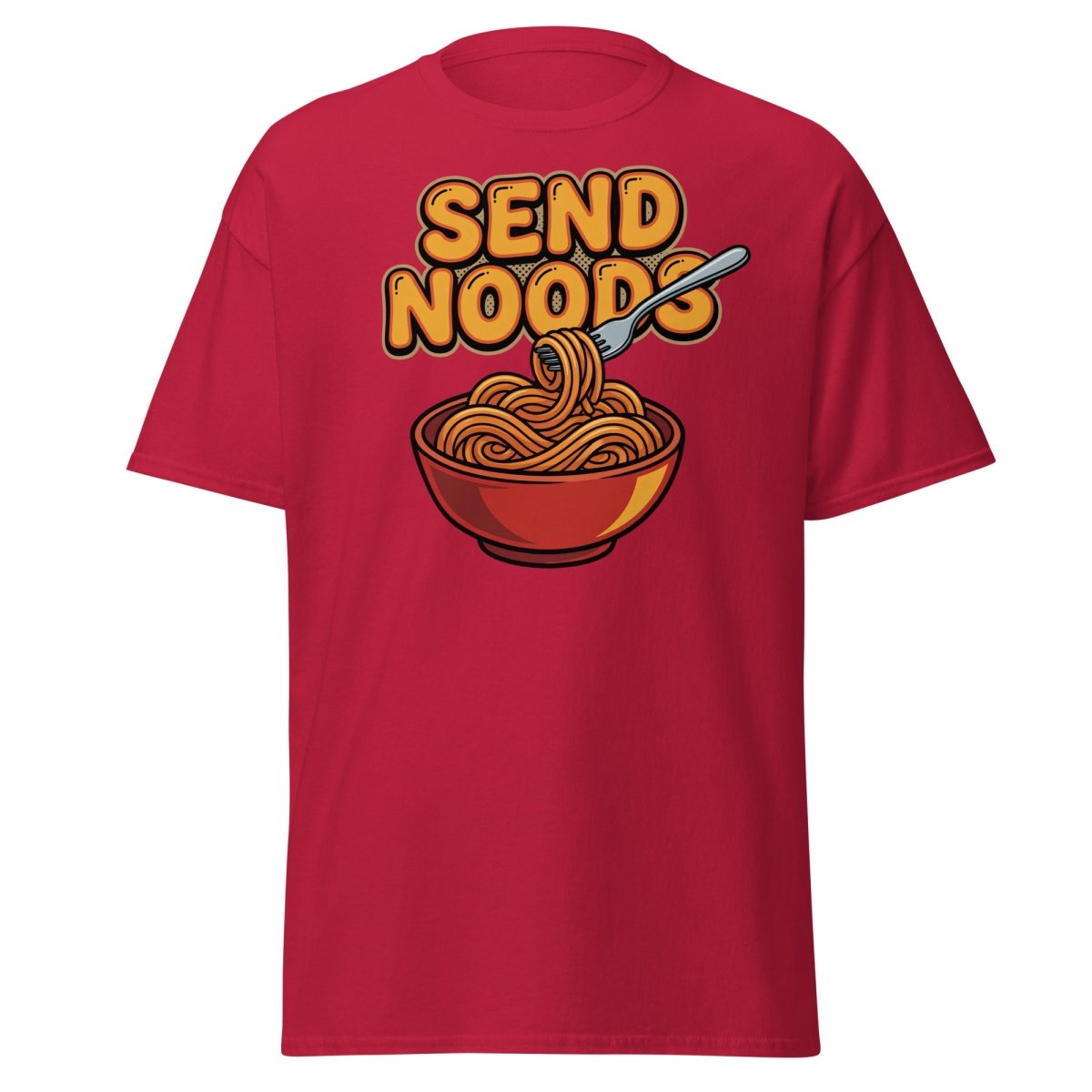 Send Noods T-Shirt - Funny Noodle Pun Tee - Cardinal - TeeRipple