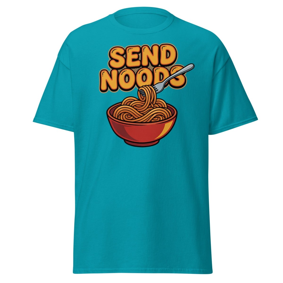 Send Noods T-Shirt - Funny Noodle Pun Tee - Tropical Blue - TeeRipple