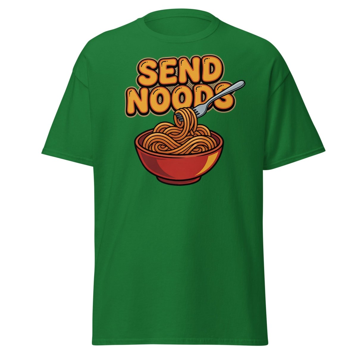 Send Noods T-Shirt - Funny Noodle Pun Tee - Turf Green - TeeRipple