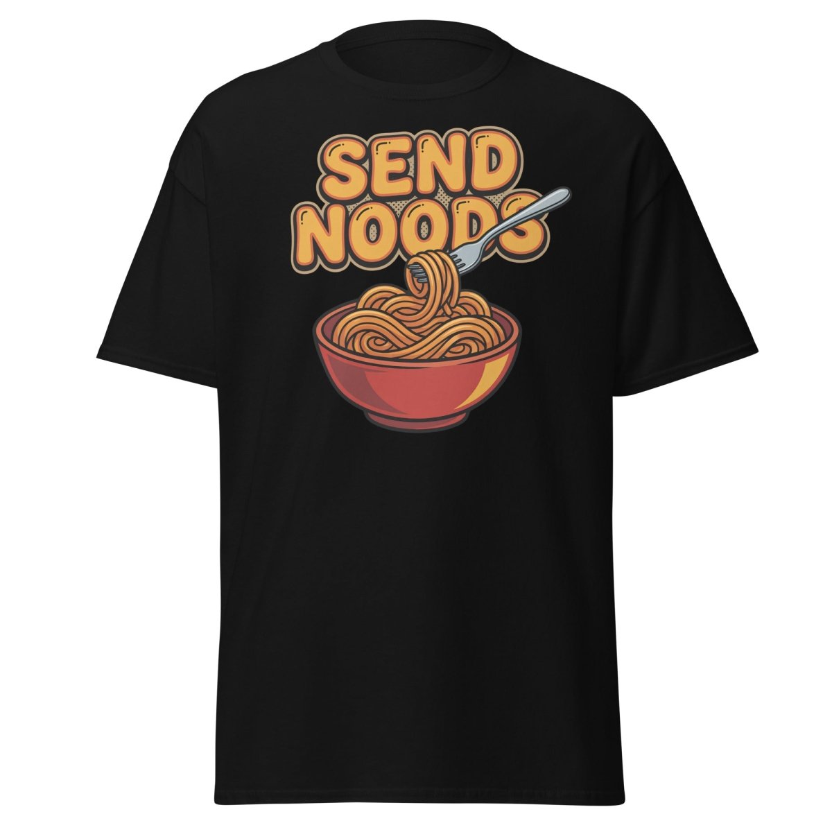 Send Noods T-Shirt - Funny Noodle Pun Tee - Black - TeeRipple