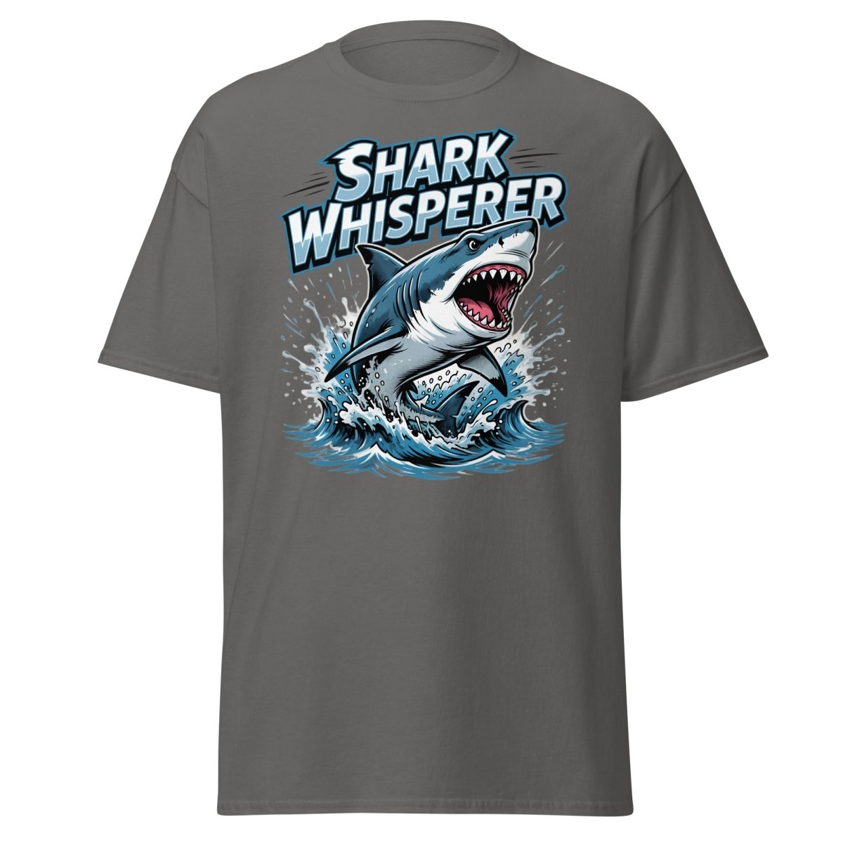 Shark Whisperer T-Shirt - Funny Shark Lover Tee - Charcoal - TeeRipple