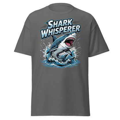 Shark Whisperer T-Shirt - Funny Shark Lover Tee - Charcoal - TeeRipple