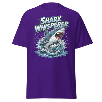 Shark Whisperer T-Shirt - Funny Shark Lover Tee - Purple - TeeRipple