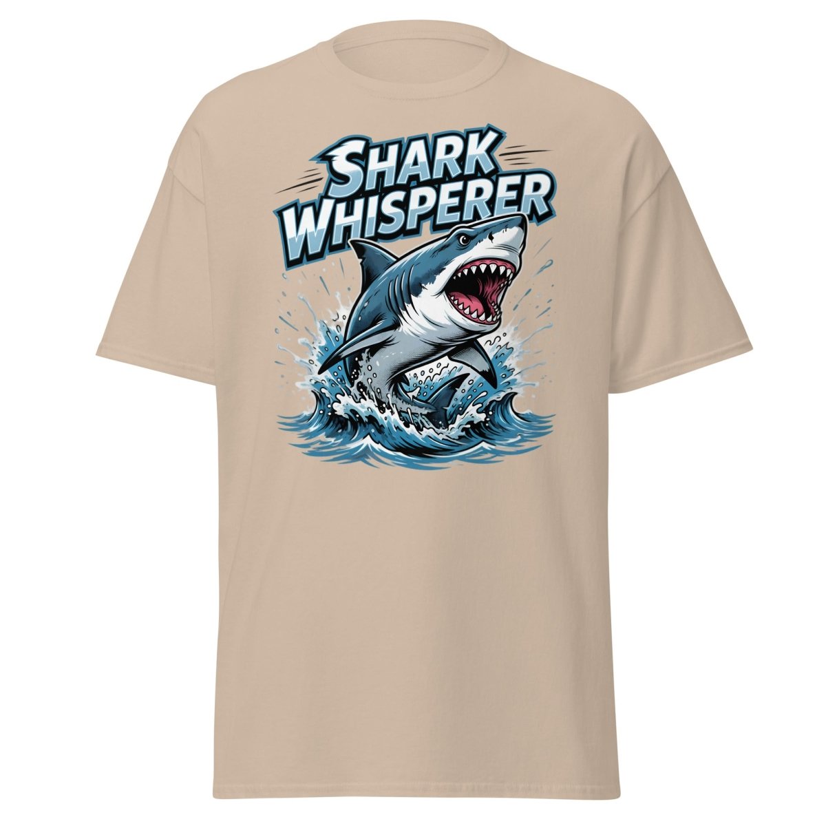 Shark Whisperer T-Shirt - Funny Shark Lover Tee - Sand - TeeRipple