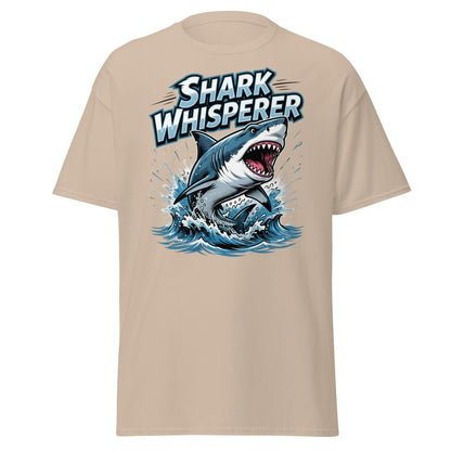 Shark Whisperer T-Shirt - Funny Shark Lover Tee - Sand - TeeRipple