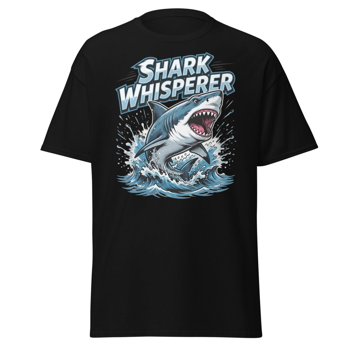 Shark Whisperer T-Shirt - Funny Shark Lover Tee - Black - TeeRipple