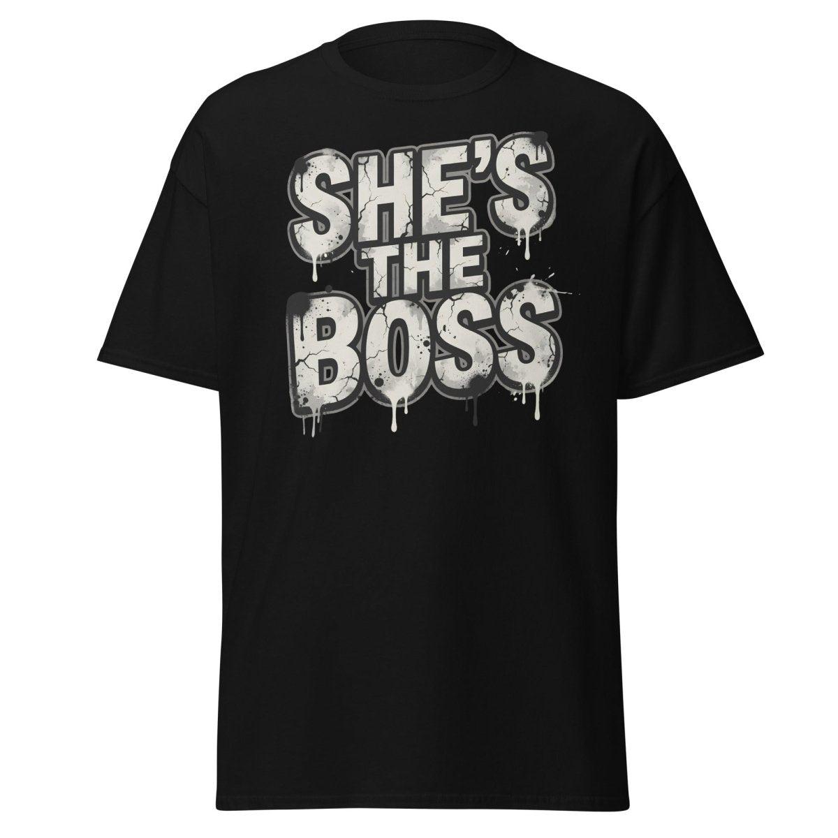She's The Boss T-Shirt - Graffiti Boss Lady Streetwear Tee - Black - TeeRipple