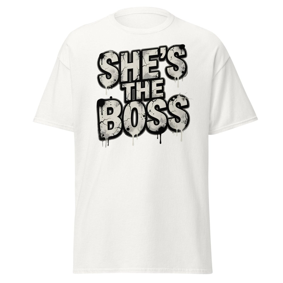 She's The Boss T-Shirt - Graffiti Boss Lady Streetwear Tee - White - TeeRipple