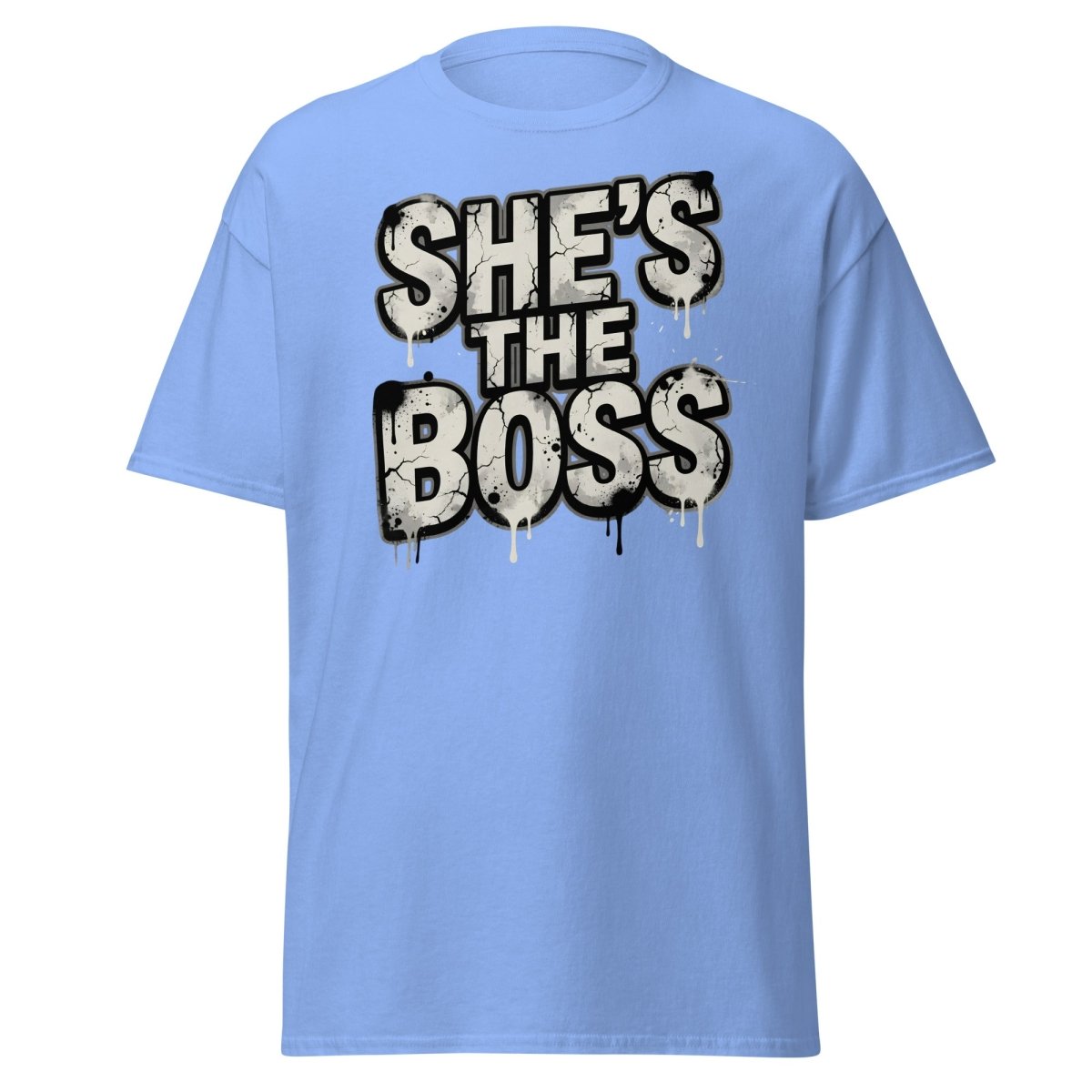 She's The Boss T-Shirt - Graffiti Boss Lady Streetwear Tee - Carolina Blue - TeeRipple