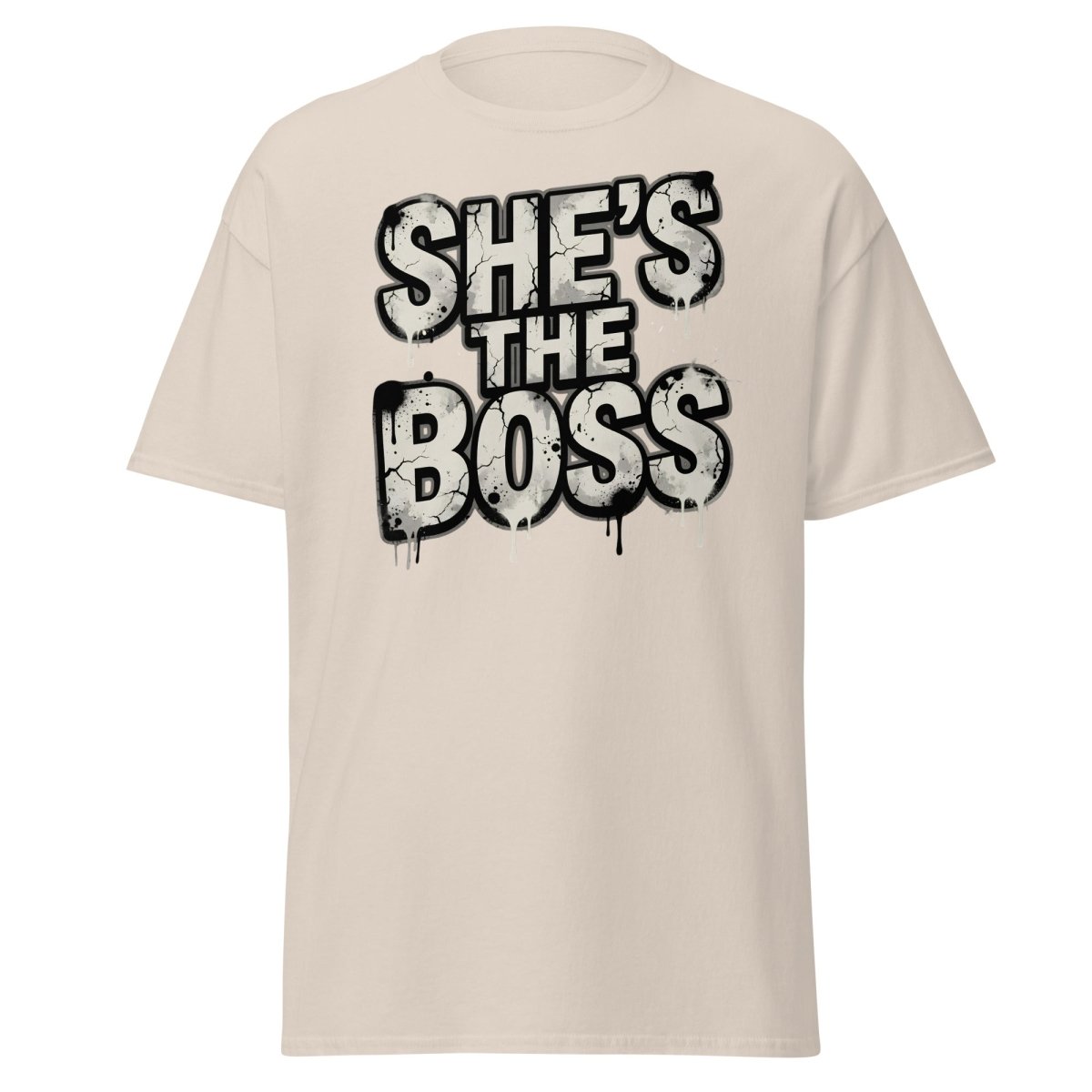She's The Boss T-Shirt - Graffiti Boss Lady Streetwear Tee - Natural - TeeRipple