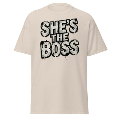 She's The Boss T-Shirt - Graffiti Boss Lady Streetwear Tee - Natural - TeeRipple