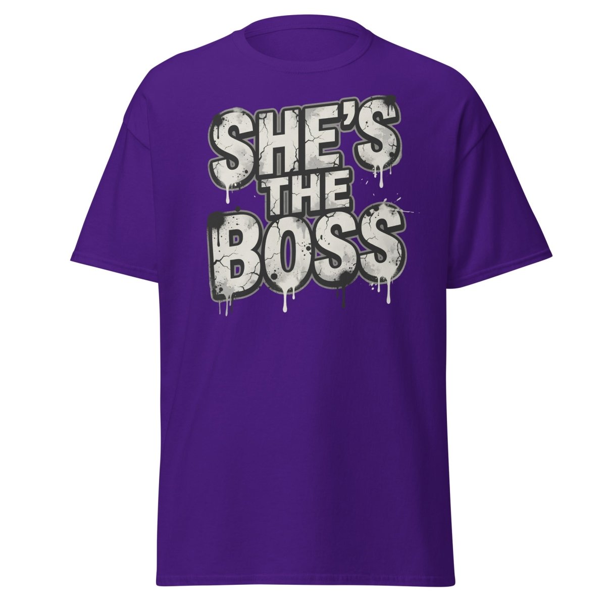 She's The Boss T-Shirt - Graffiti Boss Lady Streetwear Tee - Purple - TeeRipple
