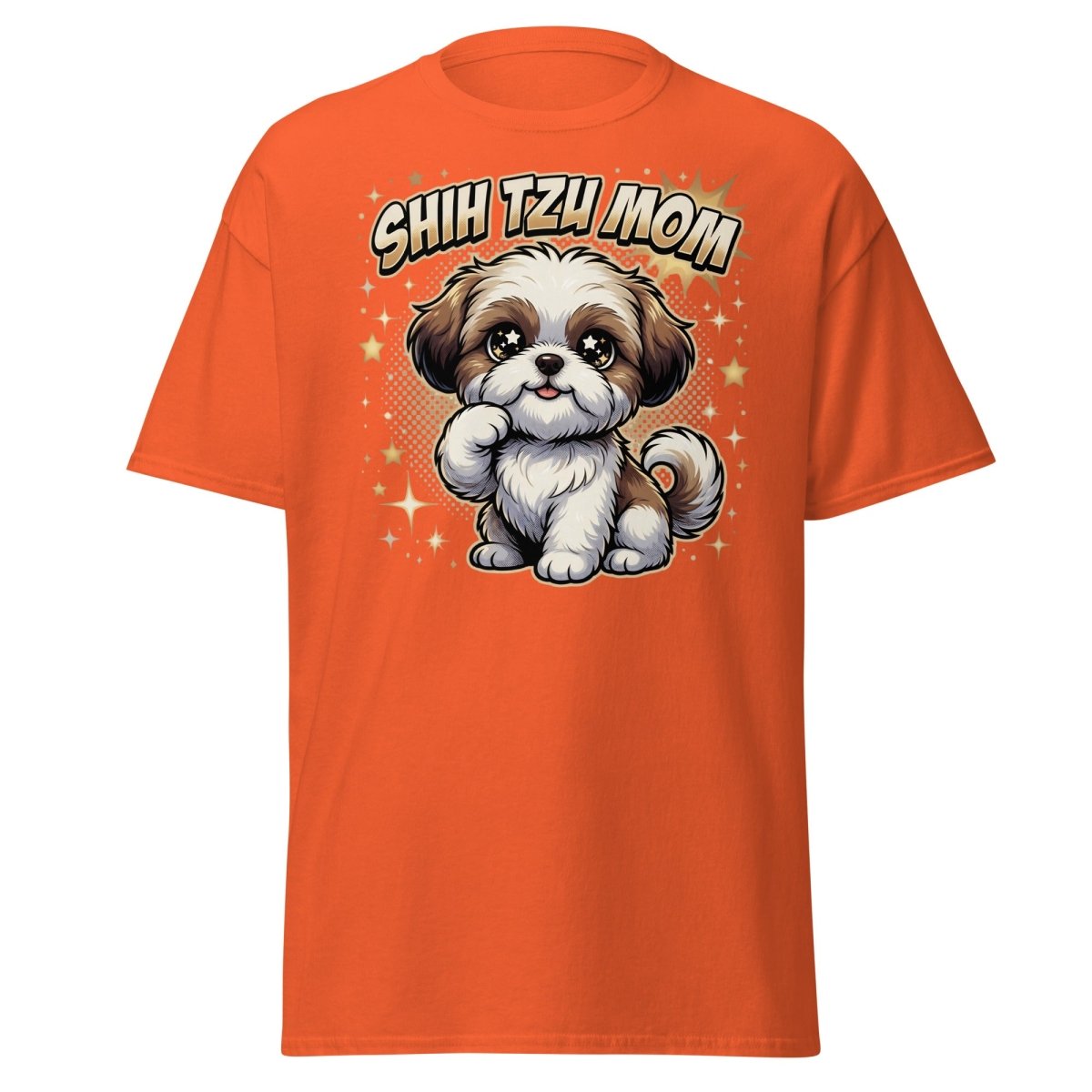 Shih Tzu Mom T-Shirt - Cute Dog Mom Shirt - Orange - TeeRipple