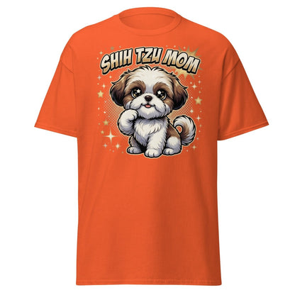 Shih Tzu Mom T-Shirt - Cute Dog Mom Shirt - Orange - TeeRipple