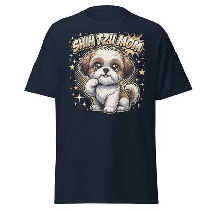 Shih Tzu Mom T-Shirt - Cute Dog Mom Shirt - Navy - TeeRipple